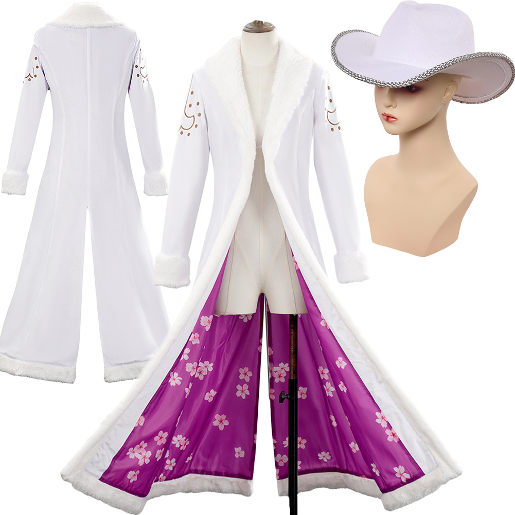 Anime Cosplay Nico Robin - Fantasia Cosplay Nico Robin Branca com