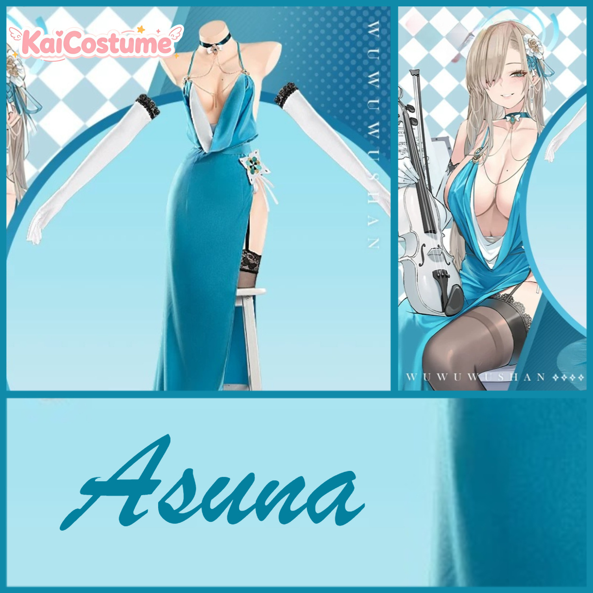Anime Cosplay Photo - Fantasia Completa de Cosplay Asuna Blue