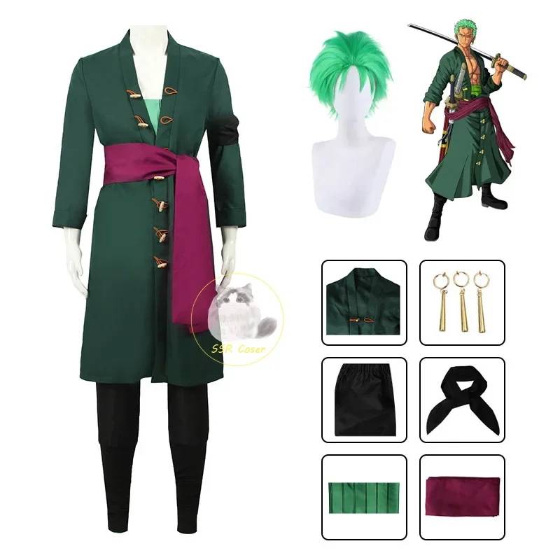 Anime Cosplay Anya - Anime roronoa zoro cosplay kostuum uniforme