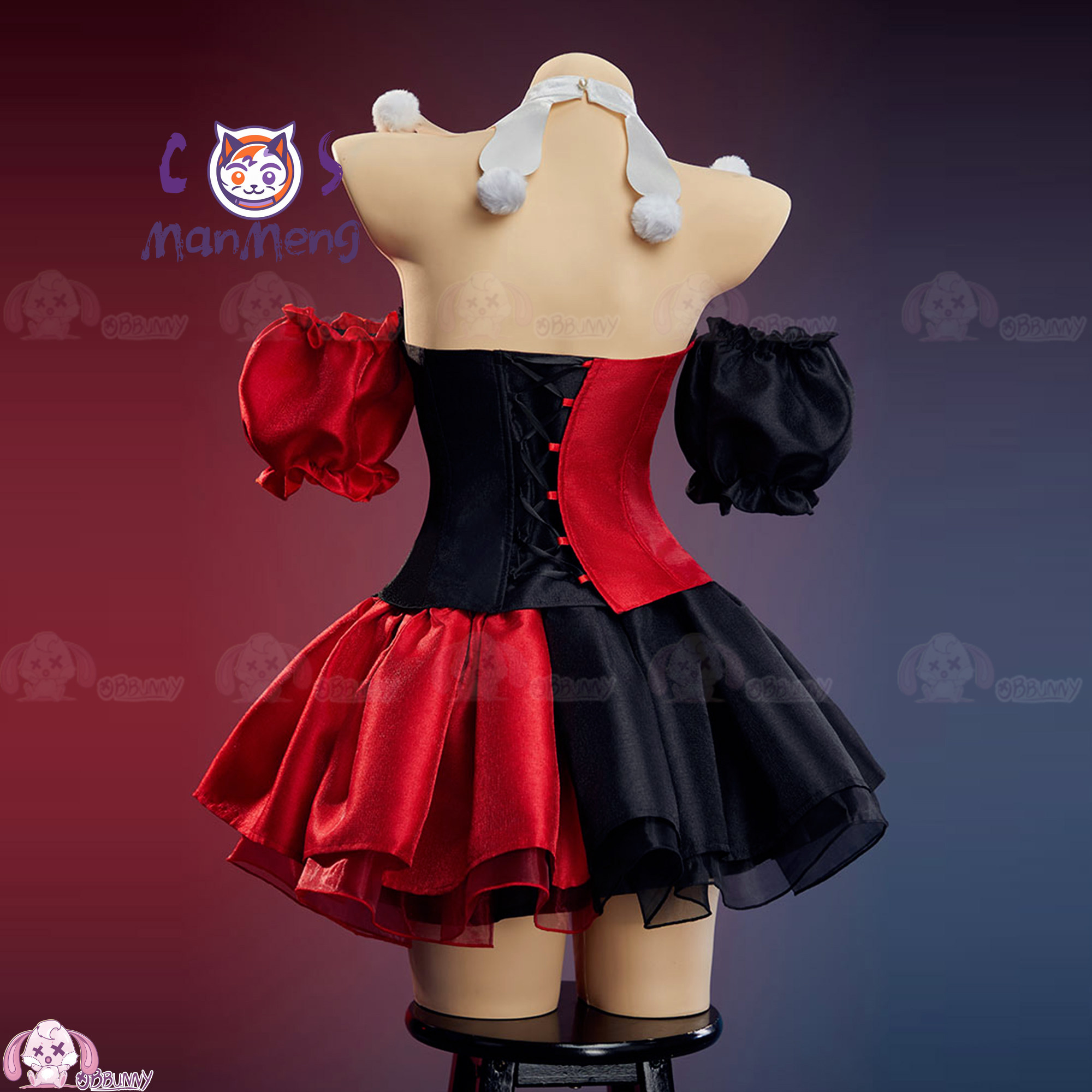 Anime Cosplay Red - Nova Saia Gótica Lolita de Palhaço