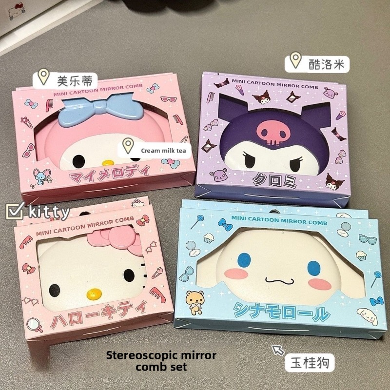 Anime Cosplay Makeup - Espelho Portátil Compacto Hello Kitty Inspirado