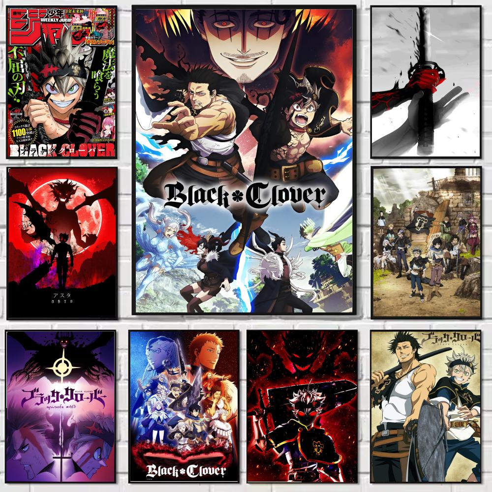 Black Clover Grimoire - Anime b-preto trevo quente cartaz hd