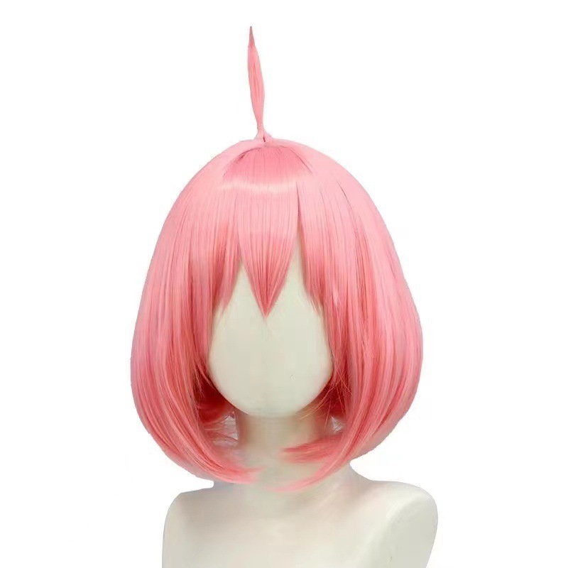 Peruca rosa estilo bob da Anya - Anime Cosplay Anya avaliação e preço