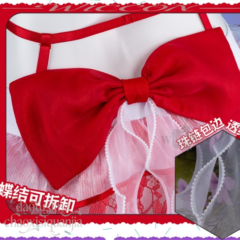 Vestido Mini Sexy de Renda Ver - Anime Cosplay Red avaliação e preço