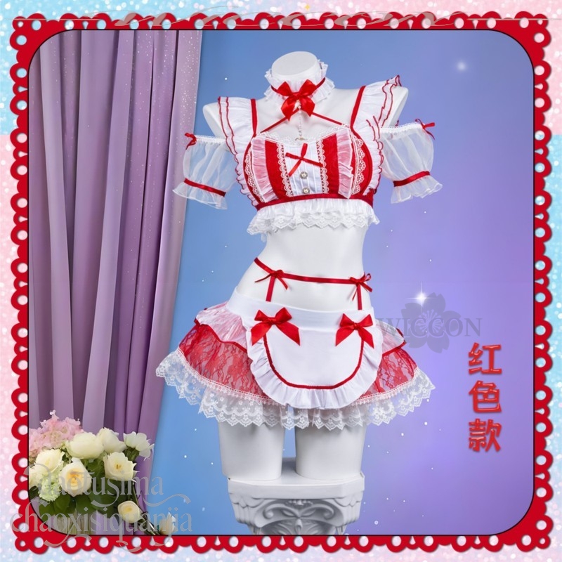 Vestido Mini Sexy de Renda Ver - Anime Cosplay Red avaliação e preço