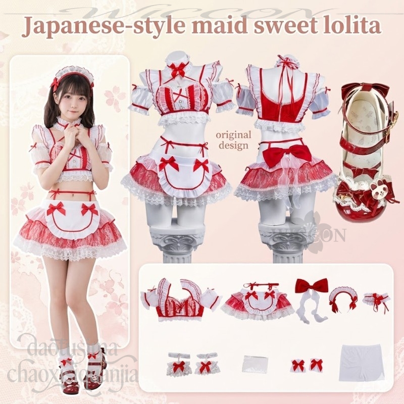 Vestido Mini Sexy de Renda Ver - Anime Cosplay Red avaliação e preço