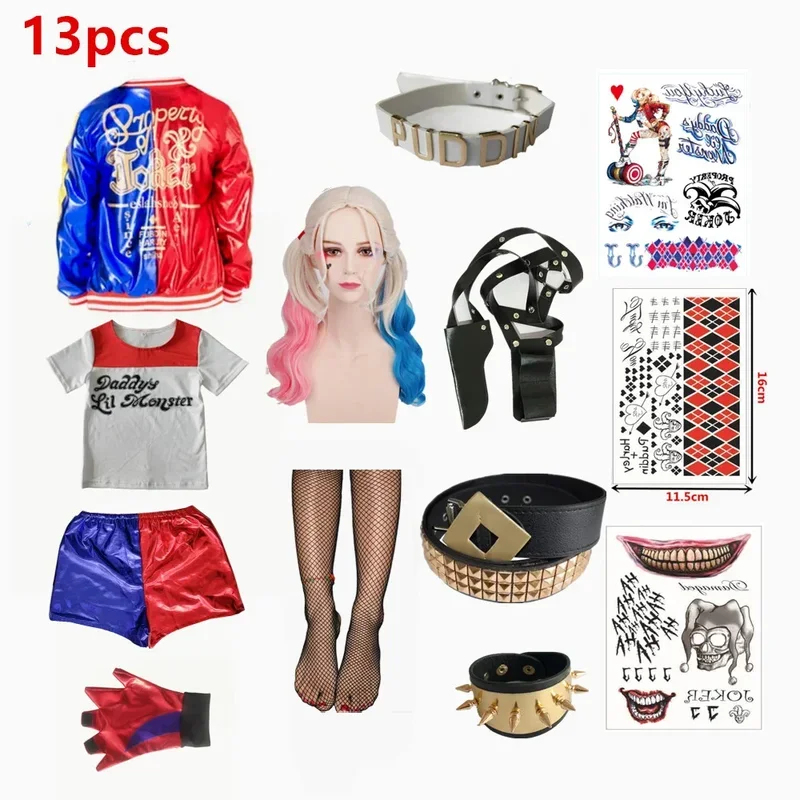 Fantasia de Halloween para Cri - Anime Harley Quinn Cosplay avaliação e preço