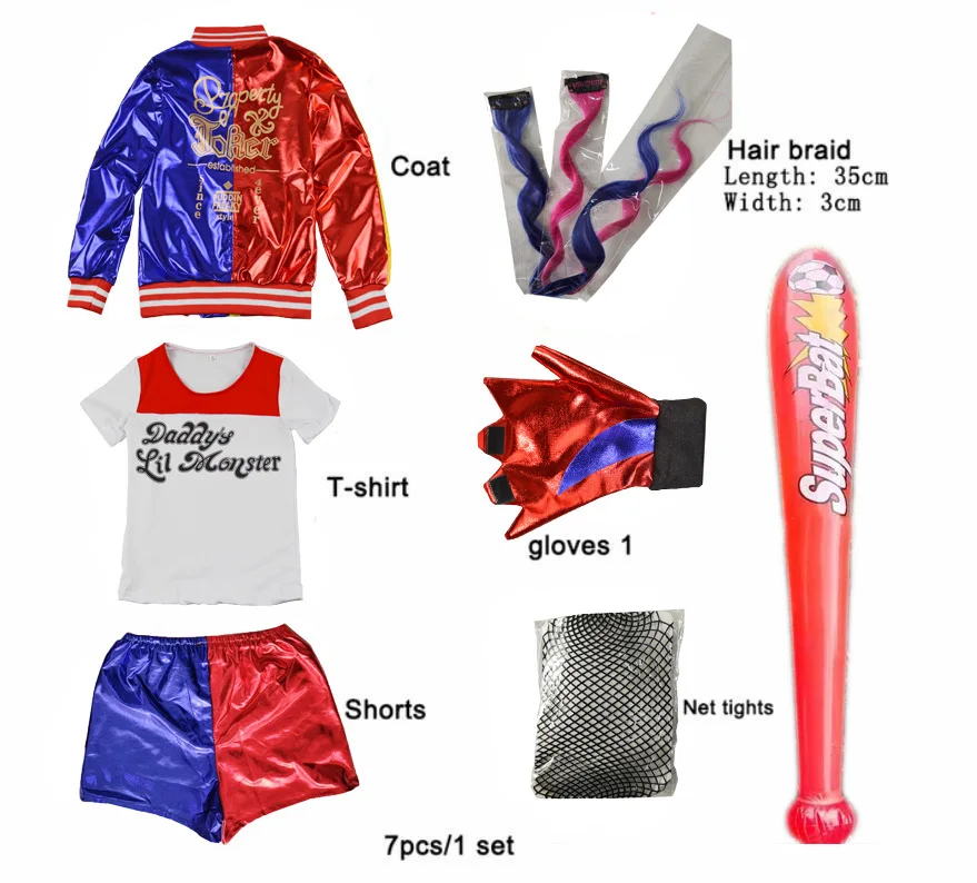 Harley trajes cosplay suicídio - Anime Harley Quinn Cosplay avaliação e preço