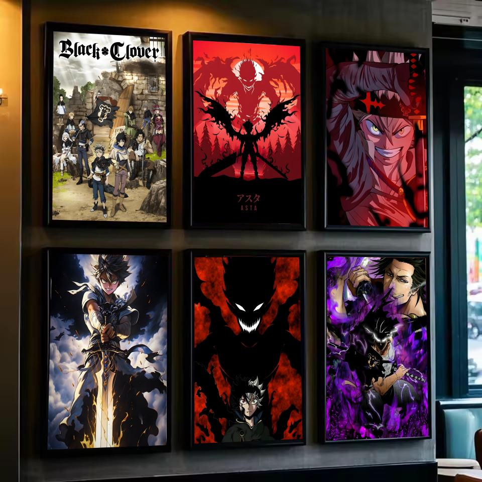 Anime b-preto trevo cartaz car - Black Clover Grimoire avaliação e preço